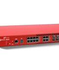 Heavy-Duty Rackmount Enterprise Firewall With Hella Fast Port Speeds, showing multiple ports and red chassis for business use.