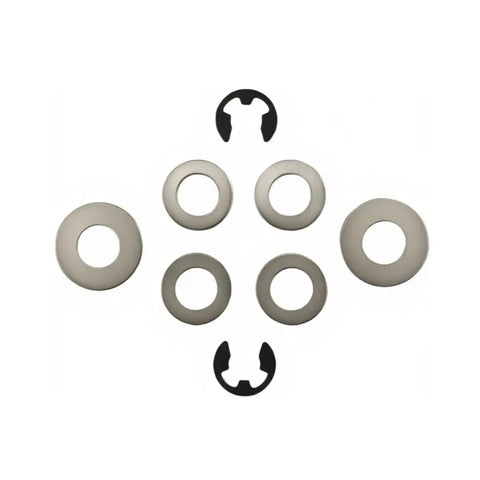 Front Wheel Bearing Conversion Kit For Riding Lawn Mowers, Easy Upgrade with washers and clips visible.