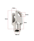 Eight Pieces M8x1.25 Right Hand Thread Clevis Fork End Long Joint Zinc Plated Steel For Hydraulic Systems Farm Machinery And Construction Gear Heavy Duty Linkage For Rigs And Equipment, 42mm