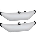 Pair of inflatable kayak outrigger stabilizers, PVC construction, secure ferrule lock, adds stability for fishing, boating, recreation.