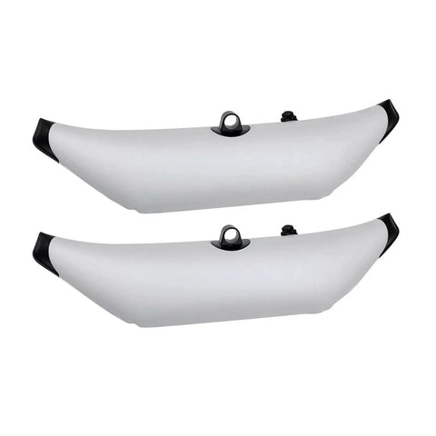 Pair of inflatable kayak outrigger stabilizers, PVC construction, secure ferrule lock, adds stability for fishing, boating, recreation.
