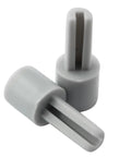Potentiometer Extension Knobs 25mm Plastic 4 Pack For Mixers Audio Consoles And Electric Guitars Gear No Slip Grip Shaft Extensions For 6mm Pot Shafts Durable Easy Access Long Lasting, gray plastic 25mm shaft extenders shown front view