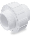 PVC Union Slip Connection 1-1/4 Inch Schedule 40 With EPDM O-Ring for Water Piping, white plastic fitting detail view