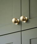 Solid Brass Cabinet Knob Set Of 6 Unlacquered Brass Round Ball Drawer Pulls For Kitchen Cabinets Vanity Dresser One And One Eighth Inch Diameter