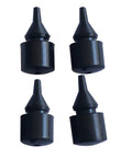 Four black rubber fuel-cap gas-door bumper stoppers
