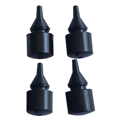 Four black rubber fuel-cap gas-door bumper stoppers