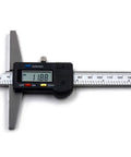 Digital Depth Caliper Gauge 0 To 150mm 0.01mm Resolution Electronic Depth Rule With Stainless Steel Body on white background