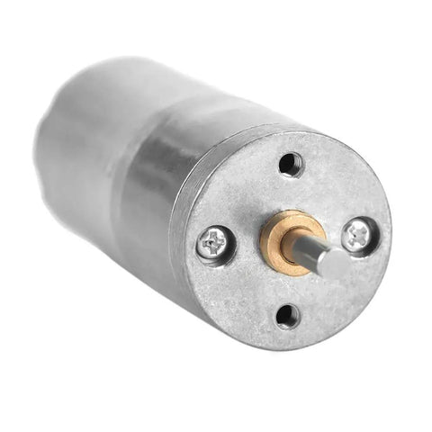 12V Brushed DC Gear Motor With 400 RPM Speed Reduction, Tiny 25mm Body, 3mm Shaft, showing front shaft detail