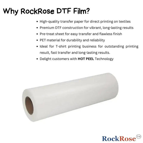 DTF Transfer Film Roll 13 Inch By 328 Foot Pro Grade Double Sided Matte For Inkjet Printers With Cold Peel Or Hot Peel