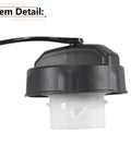 Side view of gas cap replacement for Dodge Ram 1500 2500 3500 Grand Caravan Durango Journey Nitro Charger and Chrysler, models 2000-2020