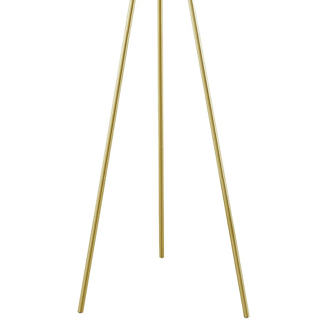 Gold tripod base of the Gold Tripod Floor Lamp with White Drum Shade Dope Modern Reading Light For Living Room Or Bedroom Tall 66.5 Inch Stand