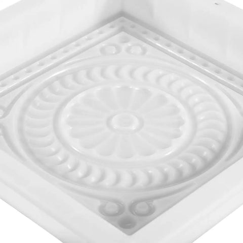 Square Stepping Stone Mold 37x37x6.5cm reusable concrete paver mold for garden pathway patio and lawn, close-up view.