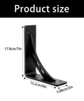 Heavy Duty Carbon Steel Triangle Shelf Bracket For Floating Shelves And TV Stands Rustproof Wall Mount size dimensions diagram