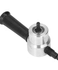 Heavy Duty Dual Head Electric Nibbler Cutter For Metal Sheets Rotate Any Direction Cut Stainless Steel Iron Copper Aluminum Portable Power Tool Quick Change Blade Design High Speed Precision Cutting, close-up of nibbler attachment.