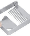 Close-up of Sturdy Stainless Honeycomb Uncapper Fork With Wooden Handle For Beekeeping Pro Grade Heavy Duty Uncapping Tool sharp tines.