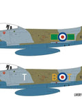 Illustration of Canadair Sabre F.4 1:48 Scale Plastic Model Kit For Adults And Kids with two livery designs