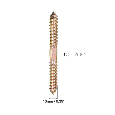 Pro Grade 10Mm X 100Mm Carbon Steel Hanger Bolts 12 Pack showing 10mm diameter and 100mm length with coarse threads.