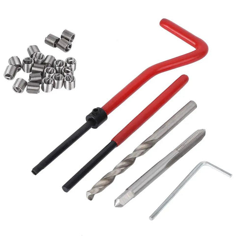 M5 Thread Repair Insert Kit 25 Pieces In Transparent Organizer Box For Common Steel And Non Ferrous Alloys Easy Install