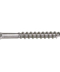 Top Shelf Stainless Steel Trim Head Screws 7 X 1 Inch Low Profile Quarter Inch Square Drive Fasteners 50 Pack, single screw close-up.