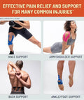 Image showing Pro Grade Synthetic Kinesiology Athletic Tape With Celliant Infrared Technology for knee, arm, back, and ankle support.