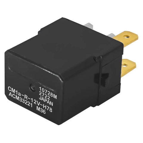 Pack Of Four 12V DC Automotive Relay With Four Pins, Multipurpose SPST Plug In Relay, OEM Style Replacement Compatible With CM1-aF-12V CM1a-R-12V-H78, Durable Auto Relay For Wiring Harnesses And Electrical Systems, black plastic relay