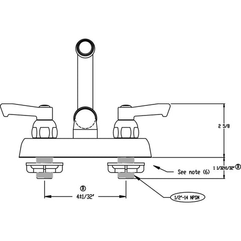 Technical drawing of model LKB400 Scrub And Handwash Wall Mount Faucet with Gooseneck Spout and Removable Cartridges dimensions.