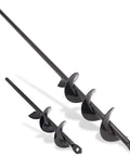Stand Up Garden Auger Drill Bit Set For Planting Bulbs And Flowers 1.6x9 Inch And 1.6x16 Inch Spiral Hole Diggers in black
