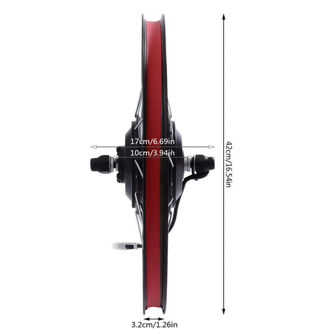 Side view of 20 Inch Electric Bike Conversion Kit Front Wheel Hub Motor 36V 350W With Multifunction Display showing dimensions