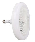 LED Ceiling Fan Light with Remote Control, 30W Silent Enclosed Fan for in a sleek white design with a circular shape.