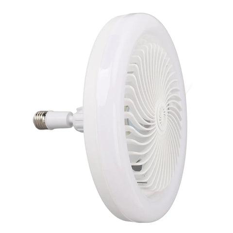 LED Ceiling Fan Light with Remote Control, 30W Silent Enclosed Fan for in a sleek white design with a circular shape.