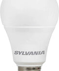 Sylvania ECO LED A19 bulb, frosted finish with E26 base, front view