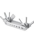 Compact Seven Tool Folding Set With Screwdrivers And Hex Keys For Photographers On The Go, Portable EDC Ready Silver Multi Tool Kit