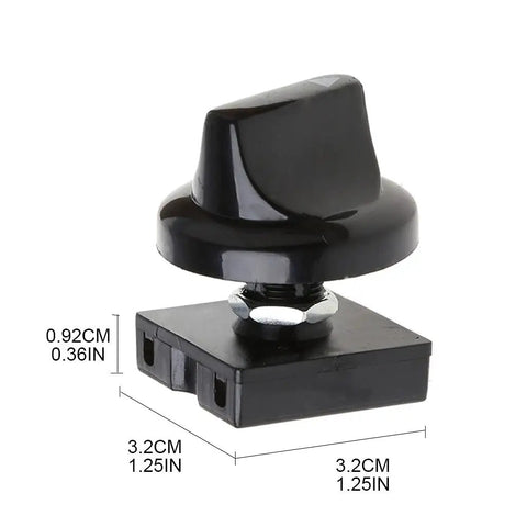 Compact Black Rotary Switch With Knob For Heavy Duty Dual Voltage 13A At 125V And 10A At 250V Four Position And Three Speed Settings