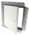 Solid 16X16 Inch Flush Drywall Access Panel With Concealed Hinge Beefy Galvanized Steel Build Tough Perforated Taping Bead installation view.