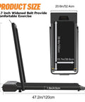 Slick Foldable Treadmill With Bright Led Display And Handy Remote Control Badass Under Desk Walking Pad size dimensions and features.