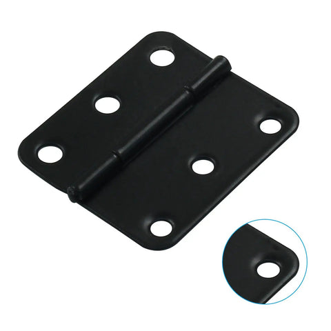 Killer 24 Pack Of 1.5 Inch Black Butt Hinges For Doors And Cabinets Hella Durable Steel Hardware Screws Included Smooth Operation Dead Simple Installation Freshen Up Your Cabinets Now - close-up of black butt hinge.