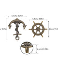 Vintage Ship Wheel Anchor Cabinet Pulls Set Of 4 For Dressers And Wardrobes Nautical Style Decorative Handles dimensions