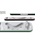 Magnetic Fast Charging Dock For Quest 3S Headset And Controllers shown with sleek nightstand friendly design, top and side view