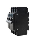 Side view of AC Miniature Circuit Breaker 25 Amp 120 Volt 240 Volt 3 Pole DIN Rail Mount 35mm UL 489 Listed MCB With 10kA Breaking Capacity