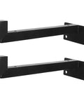 Black heavy duty L shaped stainless steel shelf brackets with screws for space saving triangle floating shelves wall mounts
