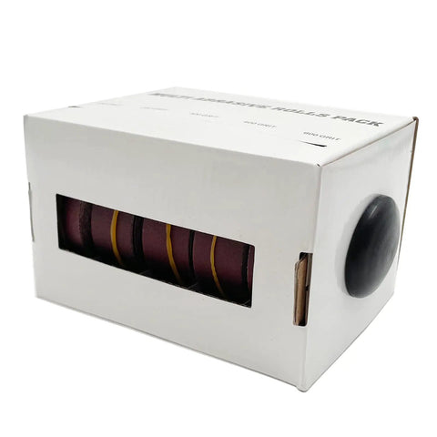 Emery Cloth Roll Set With 5 Grits 150 240 320 400 600 8 Meters Aluminum Oxide Sandpaper in durable box packaging.