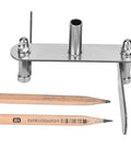 No Nonsense Dead Center Finder And Stainless Steel Woodworking Marking Gauge with two wooden pencils and metal body.