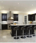 Modern kitchen with 4 Inch LED Recessed Downlight With Baffle Trim And E26 Base Dimmable 2700K Soft White 650 Lumen lighting