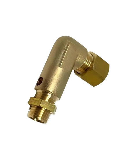 Durable Brass Unloader Valve For Industrial Air Compressors Garage Ready 90 Degree Elbow Replacement