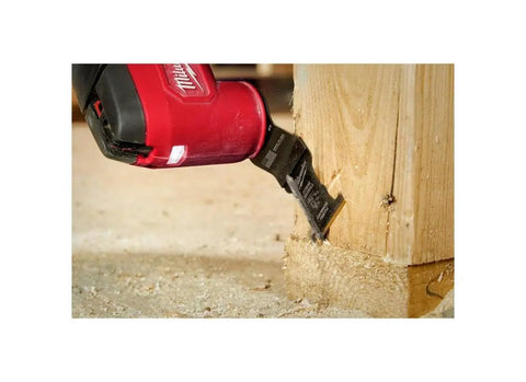 Professional Grade Oscillating Multi Tool Blades One Three Eighths Inches Carbide Tipped Cutting Edges Five Pack Heavy Duty Power Tool Accessories Straight Up Tough As Nails Construction Grind cutting through wood.