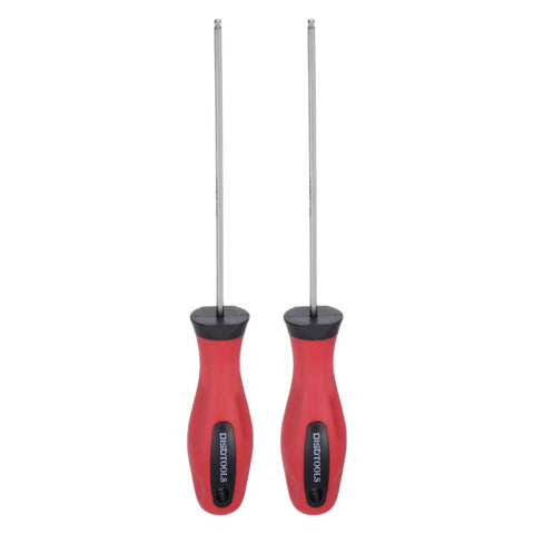 2 Piece Magnetic Ball End Hex Screwdriver Set with 2mm Bit, 110mm Shaft, 190mm Total Length, Heavy Duty Pro Grade Hex Drivers pictured