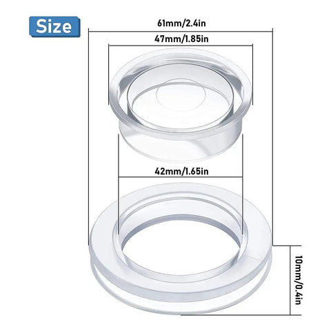 Clear Durable PVC Patio Table Umbrella Hole Ring Plug for Outdoor Dining Tables, 6.1cm Tall, 4.2cm Inner Diameter