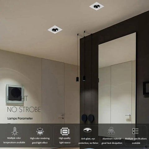 UWYTGF 3.3 Inch Retrofit Led Recessed Light in modern interior, highlighting adjustable ceiling fixtures and sleek design.