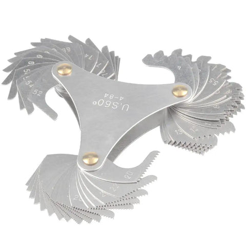 51 Piece Thread Pitch Gauge Set For SAE Threads Stainless Steel Screw Pitch Gauge With 60 Degree Center 4 To 84 TPI