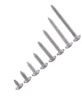 M3 Self Tapping Screws Set, 200 Pieces, 304 Stainless Steel, Truss Head, various sizes displayed linearly